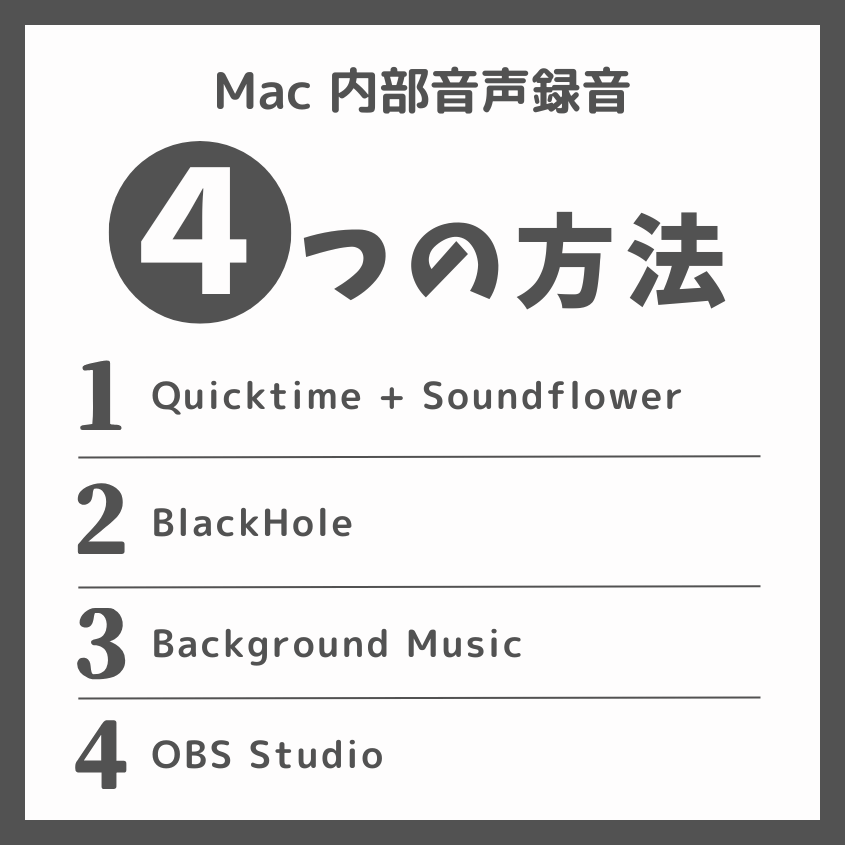 無料でできる!Mac画面録画を内部音声のみで行う4つの方法