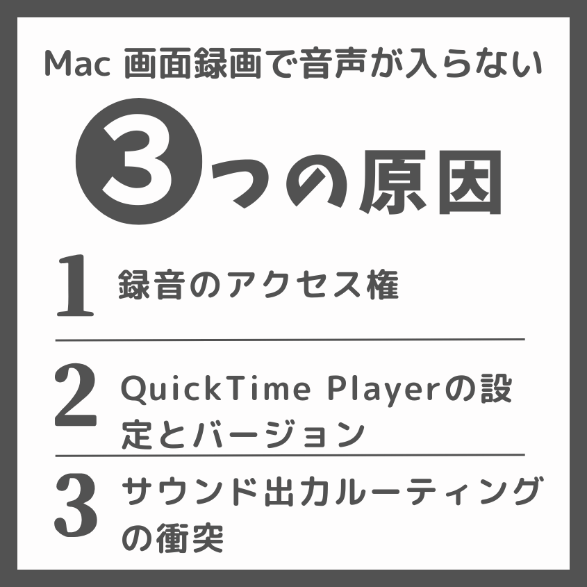 Macの画面録画で音声が入らない不具合を絞り込むチェックリスト