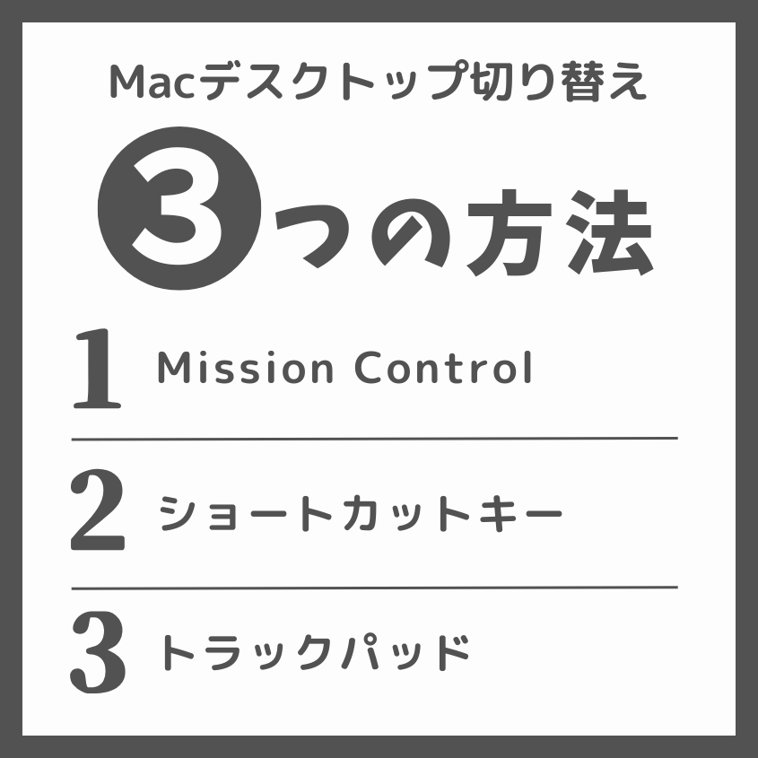 Macのデスクトップ切り替えショートカットの使い方