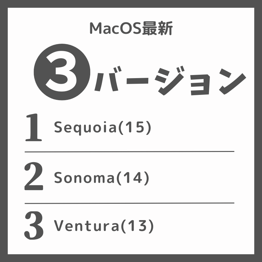 mac OSバージョン対応表|最新版と歴代バージョン一覧